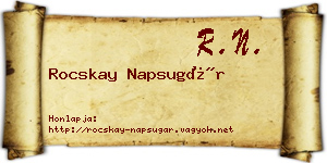 Rocskay Napsugár névjegykártya